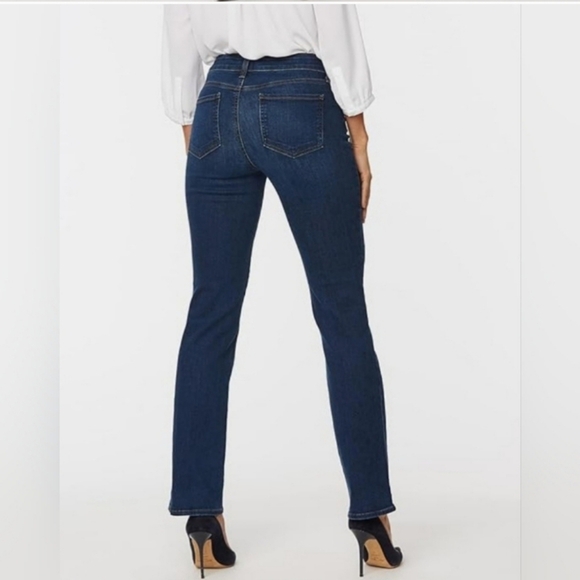 NYDJ Marilyn Straight Leg Jeans,  sz 12, 11" rise, 32" waist with stretch, 30" L - Picture 2 of 6